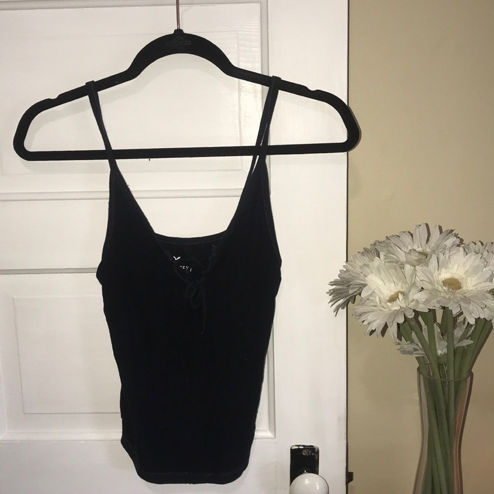 AE navy crop top